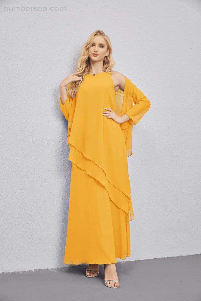 Vestidos de madre de la novia con cárdigan ligero abierto al frente, vestido formal de fiesta 28081 
