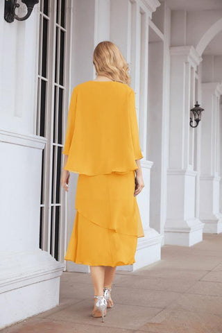 Vestido de fiesta formal de dos piezas corte A para la madre de la novia Sunderly SY28072