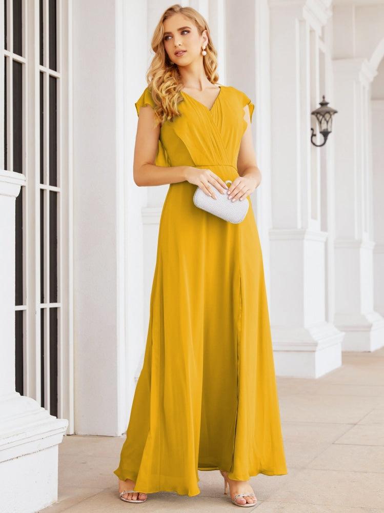Vestidos de dama de honor Sunderly, vestido de gala formal con capa, vestido con espalda descubierta para la madre de la novia SY28058 