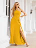 Baoleely One Shoulder Bridesmaid Dresses Long Formal Prom Gowns 28048