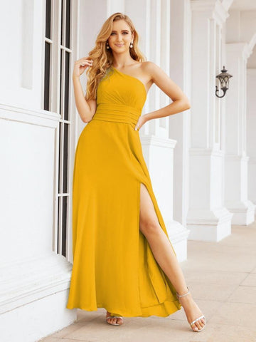 Vestidos de dama de honor Baoleely de un solo hombro, vestidos largos de gala formales 28048