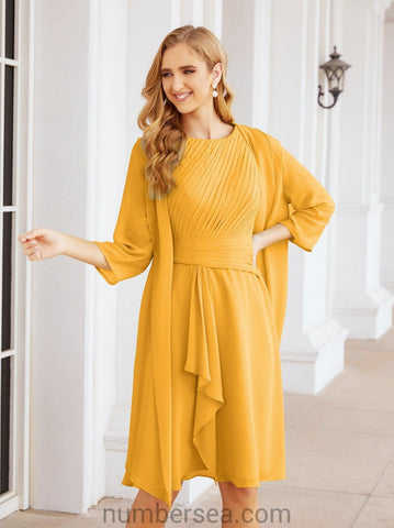 Vestidos de la madre de la novia de Sunderly, vestido de graduación, vestido plisado informal SY28065