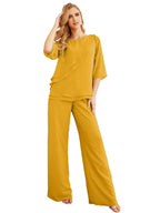Baoleely Élégante robe mère de la mariée 2 pièces, grande taille, pantalon, volants, couches argentées, peignoir 28064