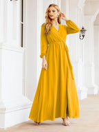 Vestido de dama de honor de gasa para mujer Sunderly, corte en A, manga larga, vestido de noche formal para invitada de boda SY28032 