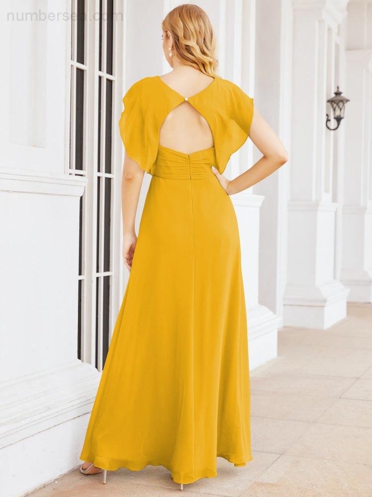 Robe de demoiselle d'honneur Sunnderly, robe de bal formelle à cape, robe dos nu pour la mère de la mariée SY28058 
