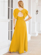 Robe de demoiselle d'honneur Sunnderly, robe de bal formelle à cape, robe dos nu pour la mère de la mariée SY28058 