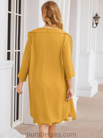 Vestidos de la madre de la novia de Sunderly, vestido de graduación, vestido plisado informal SY28065