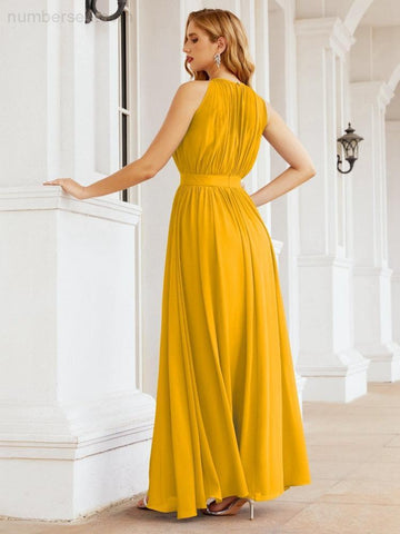 Baoleely Halter Bridesmaid Dress Empire Waist Formal Evening Prom Gown for Mother of The Bride 28030