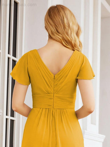 Baoleely Formal Prom Gowns for Mother of The Bride Cap Sleeves Bridesmaid Dress 28047