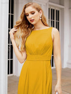 Baoleely Bridesmaid Dresses for Wedding Ruffles Long Formal Prom Gowns 28039