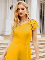 Baoleely Women's One Shoulder Long Jumpsuit Formal Evening Dress Long Bridesmaid Dresses Pants Wedding Party 28034