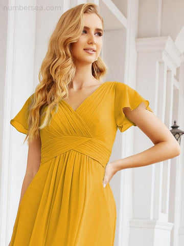 Baoleely Formal Prom Gowns for Mother of The Bride Cap Sleeves Bridesmaid Dress 28047