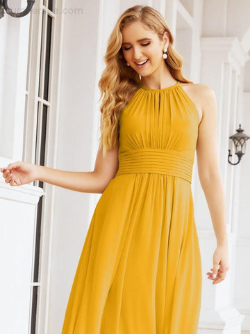 Vestidos de dama de honor Baoleely con escote tipo ojo de cerradura, sin mangas, para fiestas formales de noche y graduación 28043