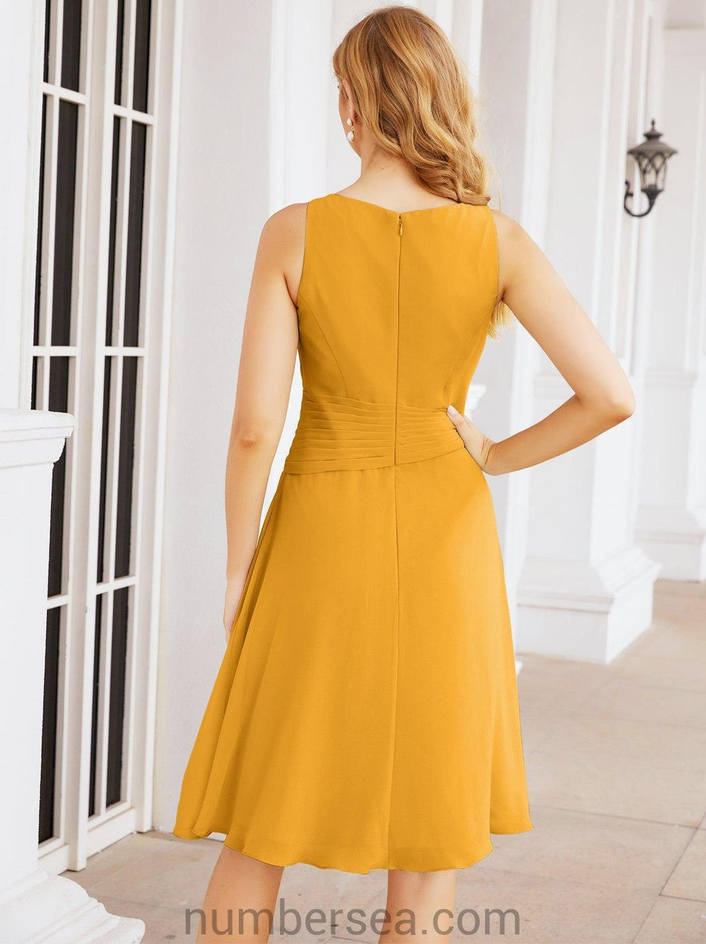 Vestidos de la madre de la novia de Sunderly, vestido de graduación, vestido plisado informal SY28065