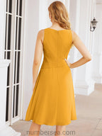 Vestidos de la madre de la novia de Sunderly, vestido de graduación, vestido plisado informal SY28065