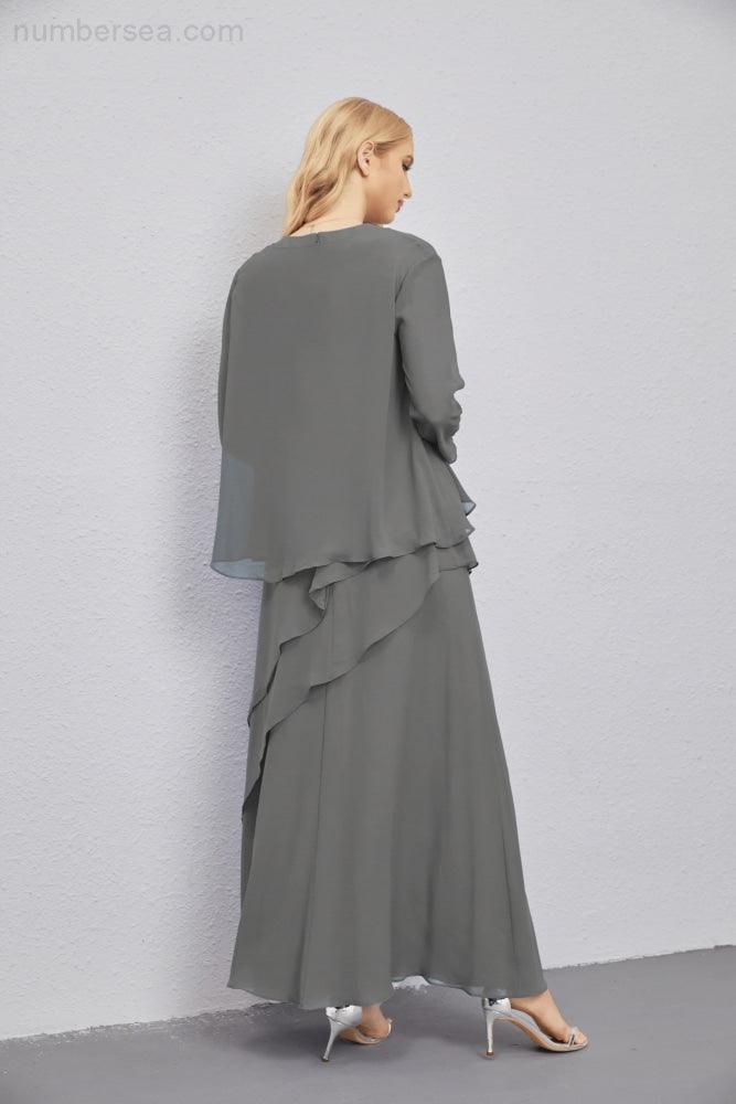 Vestidos de madre de la novia con cárdigan ligero abierto al frente, vestido formal de fiesta 28081 