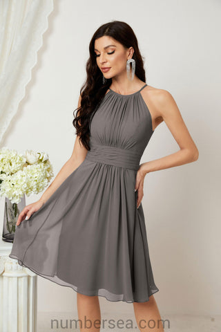 Vestidos de fiesta de bienvenida con cuello halter, vestido formal de cóctel para noche 28011 