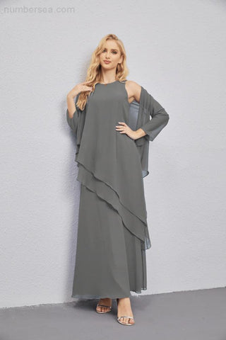 Vestidos de madre de la novia con cárdigan ligero abierto al frente, vestido formal de fiesta 28081 