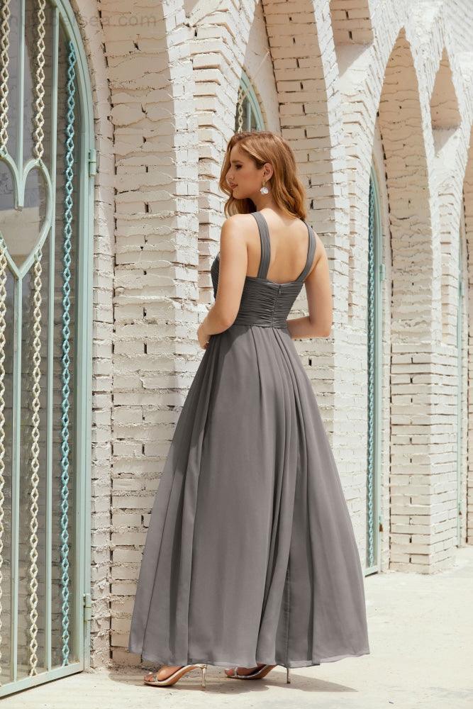 Vestidos de dama de honor con cuello halter, vestido formal de cóctel o de fiesta 28015 