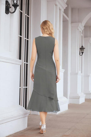 Vestido de fiesta formal de dos piezas corte A para la madre de la novia Sunderly SY28072