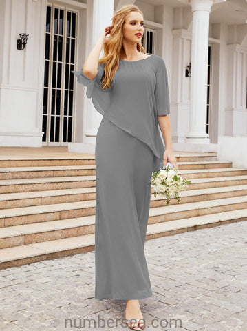 Vestido largo de fiesta formal Sunderly para la madre de la novia con capa de volantes SY28026