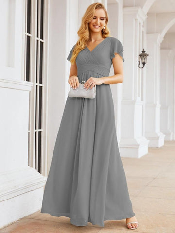 Baoleely Formal Prom Gowns for Mother of The Bride Cap Sleeves Bridesmaid Dress 28047