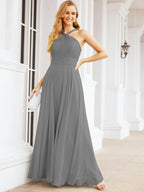 Baoleely Crisscross Halter Bridesmaid Dresses for Party Wedding Evening Prom Maxi Ball Gowns 28053