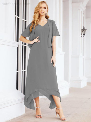 Vestido de fiesta formal de dos piezas corte A para la madre de la novia Sunderly SY28073