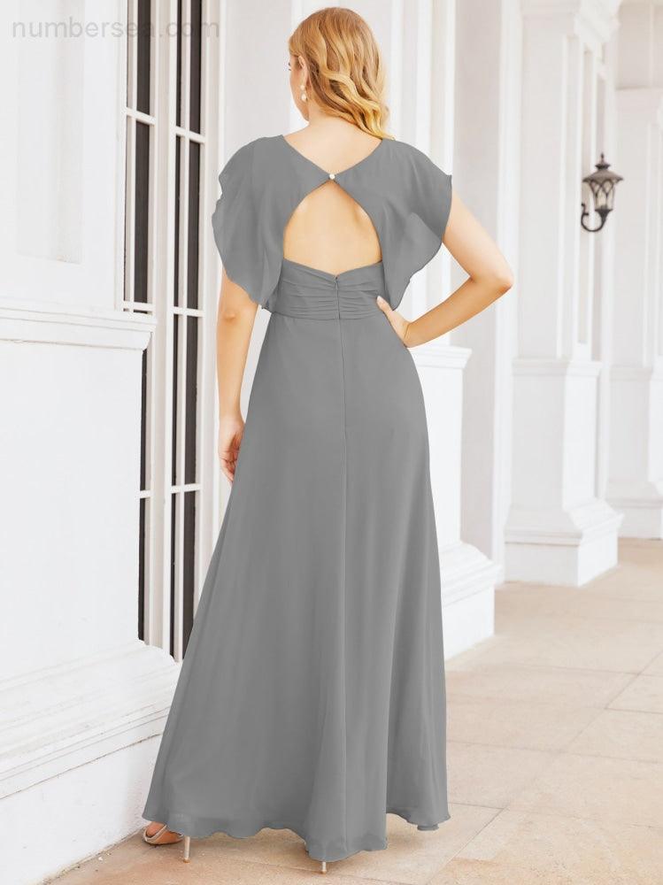 Robe de demoiselle d'honneur Sunnderly, robe de bal formelle à cape, robe dos nu pour la mère de la mariée SY28058 
