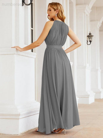 Baoleely Halter Bridesmaid Dress Empire Waist Formal Evening Prom Gown for Mother of The Bride 28030