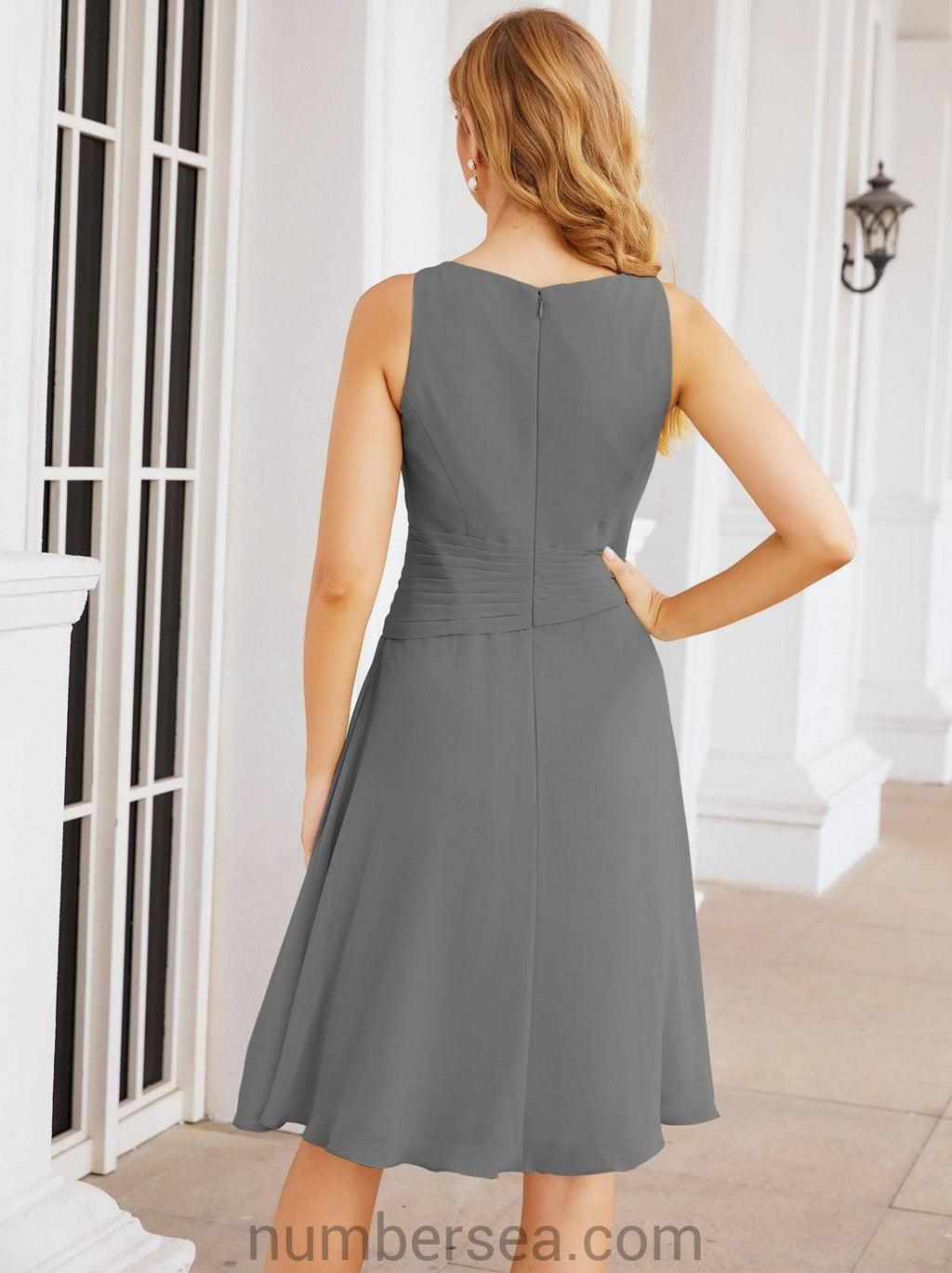 Vestidos de la madre de la novia de Sunderly, vestido de graduación, vestido plisado informal SY28065