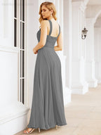 Baoleely Crisscross Halter Bridesmaid Dresses for Party Wedding Evening Prom Maxi Ball Gowns 28053
