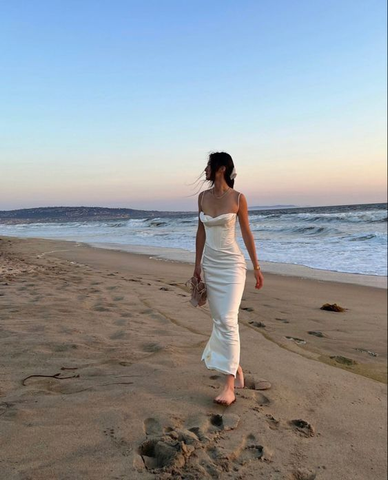 Elegant White Spaghetti Straps Mermaid Long Evening Gown Prom Dress Y7513