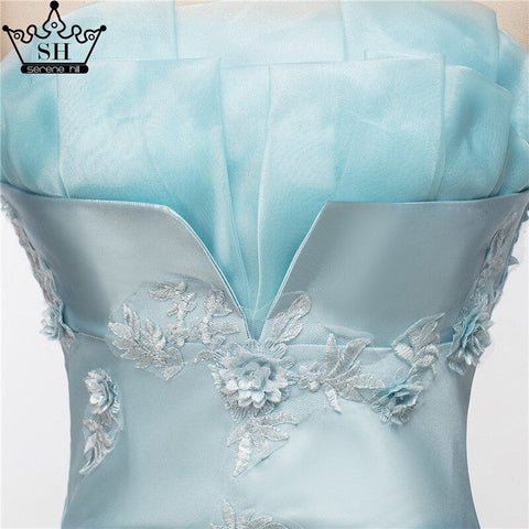 Robe de soirée courte sans bretelles, sexy, en satin, avec appliques, en solde, sans retour, sans remboursement, HA2076 