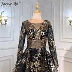 On Sale No Return No  Refund 2025  Black V-Neck Fashion New Evening Dresses Sequined Sleeveless Glitter Luxury Evening Gowns LA6552