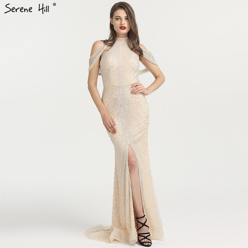 On Sale no return no refund2025 Fashion  New Mermaid Evening Dresses Luxury Beading Sequined Sleeveless Formal Evening Gowns Real Photo LA6557