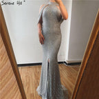 On Sale no return no refund2025 Fashion  New Mermaid Evening Dresses Luxury Beading Sequined Sleeveless Formal Evening Gowns Real Photo LA6557