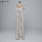 On Sale no return no refund Sale 2025 Beading Tassel Latest Evening gown Designs Sleeveless Fashion Sexy Mermaid Sequin Evening Dress Real Photo LA6378