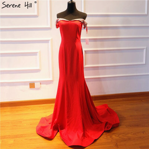 On Sale No Return No Refund 2025 Mermaid Elegant Fashion New Evening Dresses Off Shoulder Sexy Simple Formal Evening Gowns LA6510