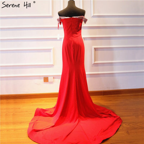 On Sale No Return No Refund 2025 Mermaid Elegant Fashion New Evening Dresses Off Shoulder Sexy Simple Formal Evening Gowns LA6510