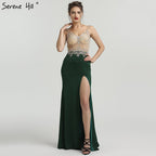 On Sale no return no refund Sale 2025 Newest Green Sleeveless Mermaid Evening Dresses Fashion Diamond Beading Sexy Evening Gowns LA6592