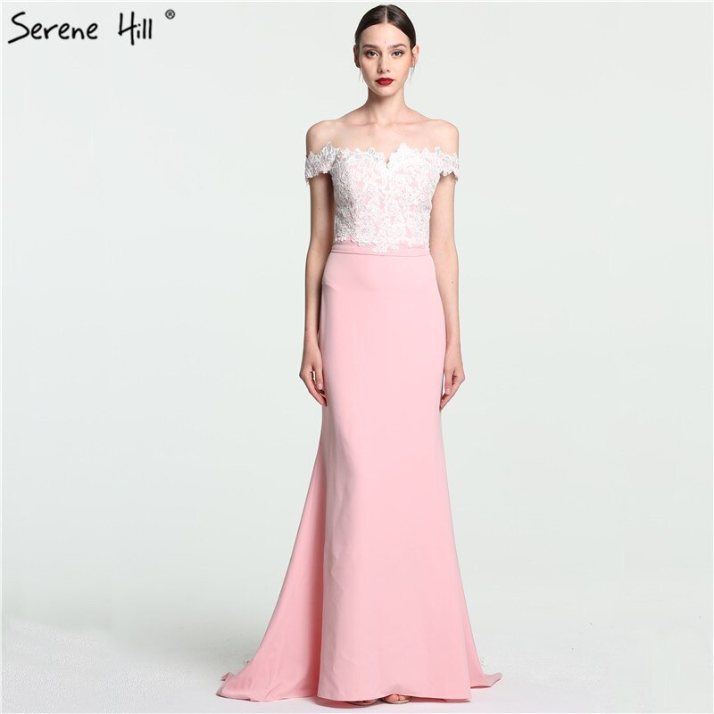 On Sale no return no refund Sale 2025 Off Shoulder Fashion Mermaid Evening Gowns Sleeveless Sexy Elegant Chiffon Evening Dress LA6115