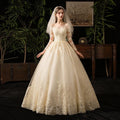Vestidos de novia musulmanes color champán, manga larga, encaje, vestido de novia de lujo, vestido de baile, Vestido de Noiva 