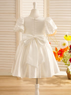 Vestido de princesa/vestido de princesa de satén hasta la rodilla para niña de las flores 