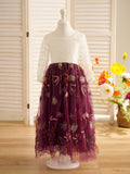 Robe de demoiselle d'honneur bohème de jardin en tulle, coupe trapèze, longue 