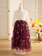 Robe de demoiselle d'honneur bohème de jardin en tulle, coupe trapèze, longue 