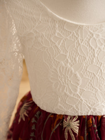 Vestido largo de tul estilo boho campestre para niña de las flores 