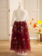 Robe de demoiselle d'honneur bohème de jardin en tulle, coupe trapèze, longue 