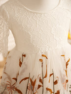 Vestido largo de tul estilo boho para niña de las flores 