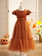 Robe de demoiselle d'honneur d'hiver en velours, longue jusqu'au sol 